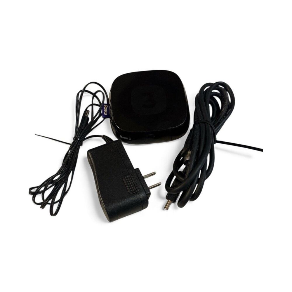 Roku 3 HD Media Streamer Model 4230X w/ Power Cable & HDMI Working NO REMOTE